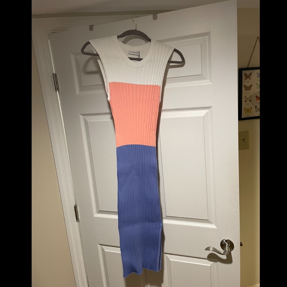 NEW W/ TAGS ALTUZARRA MARIANA KNIT FLAMINGO DRESS